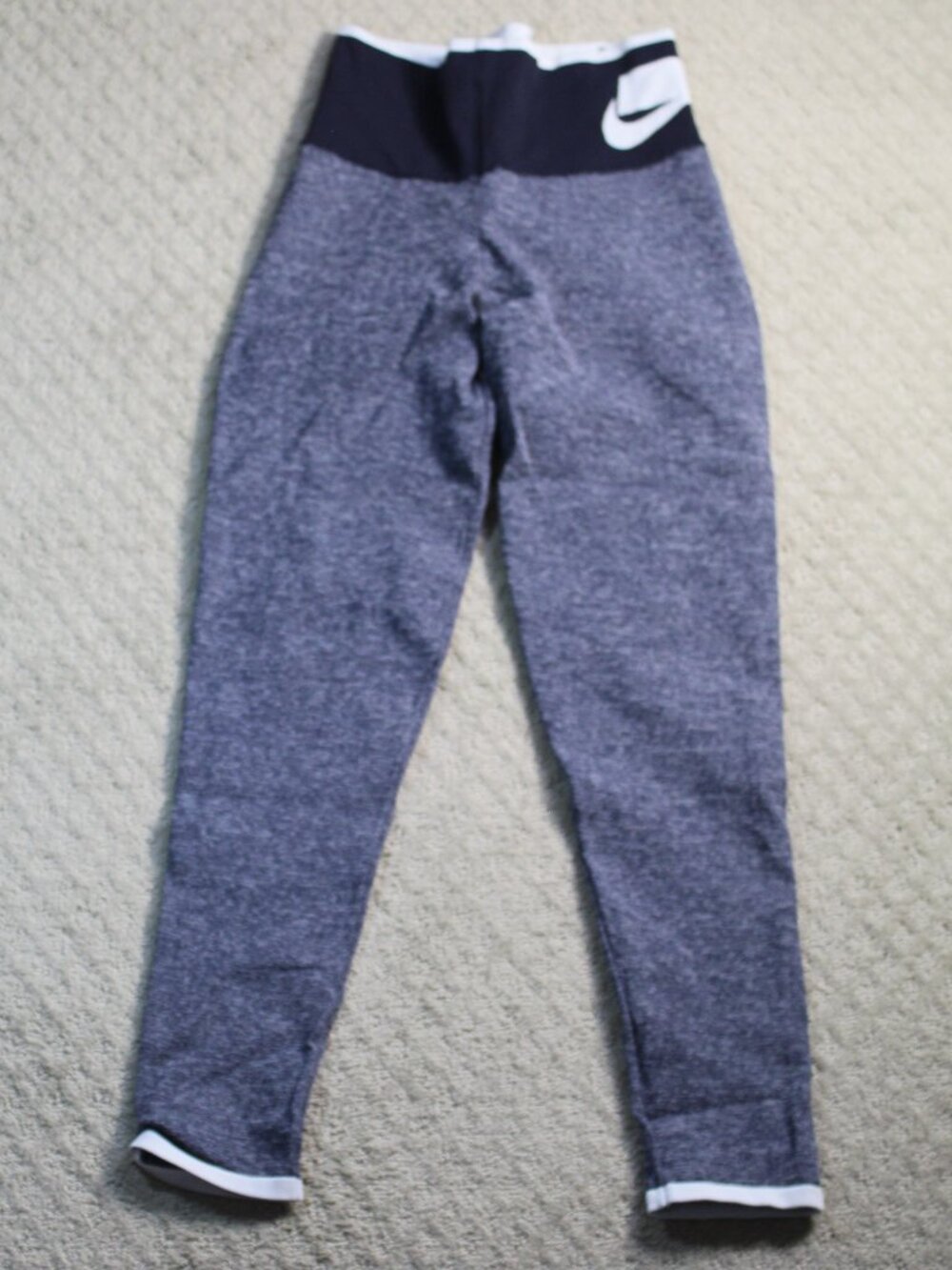 Nike Size M Variegated Grey Black White Logo Active Workout Pants